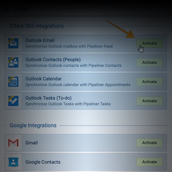 Email Integration Pipeliner CRM