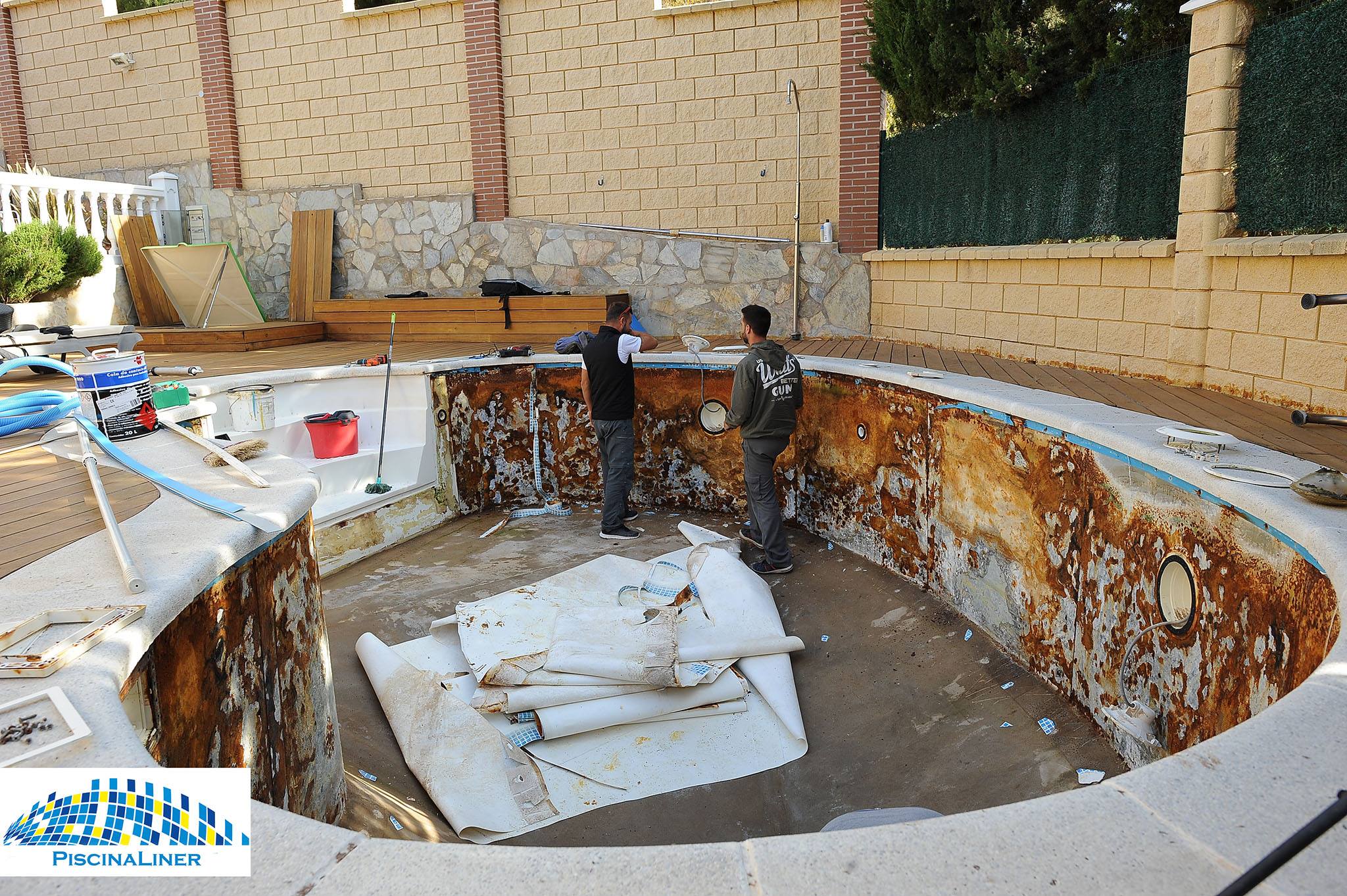 Corroded steel panel pool