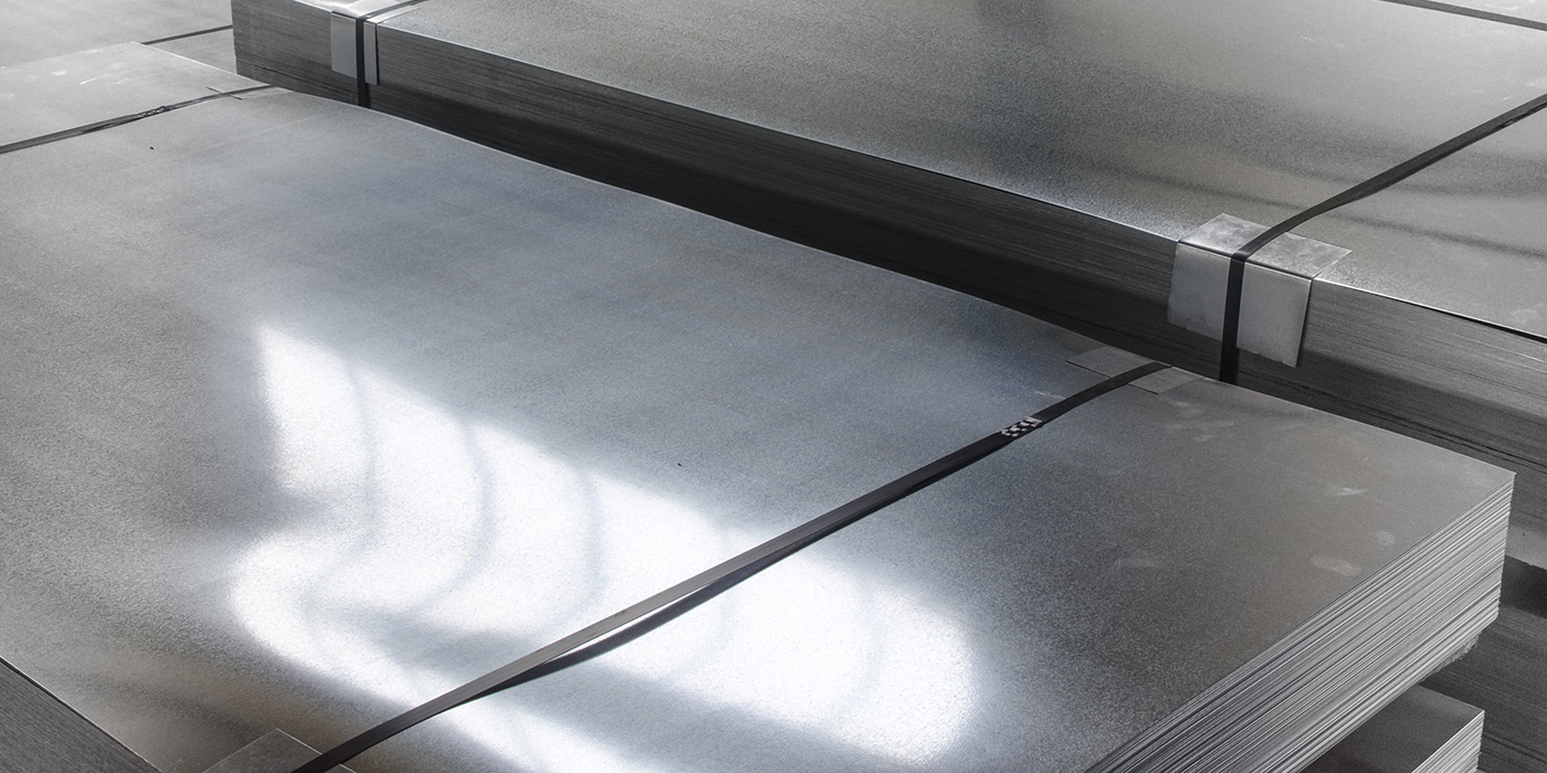 sheet tin metal in production hall Pittella