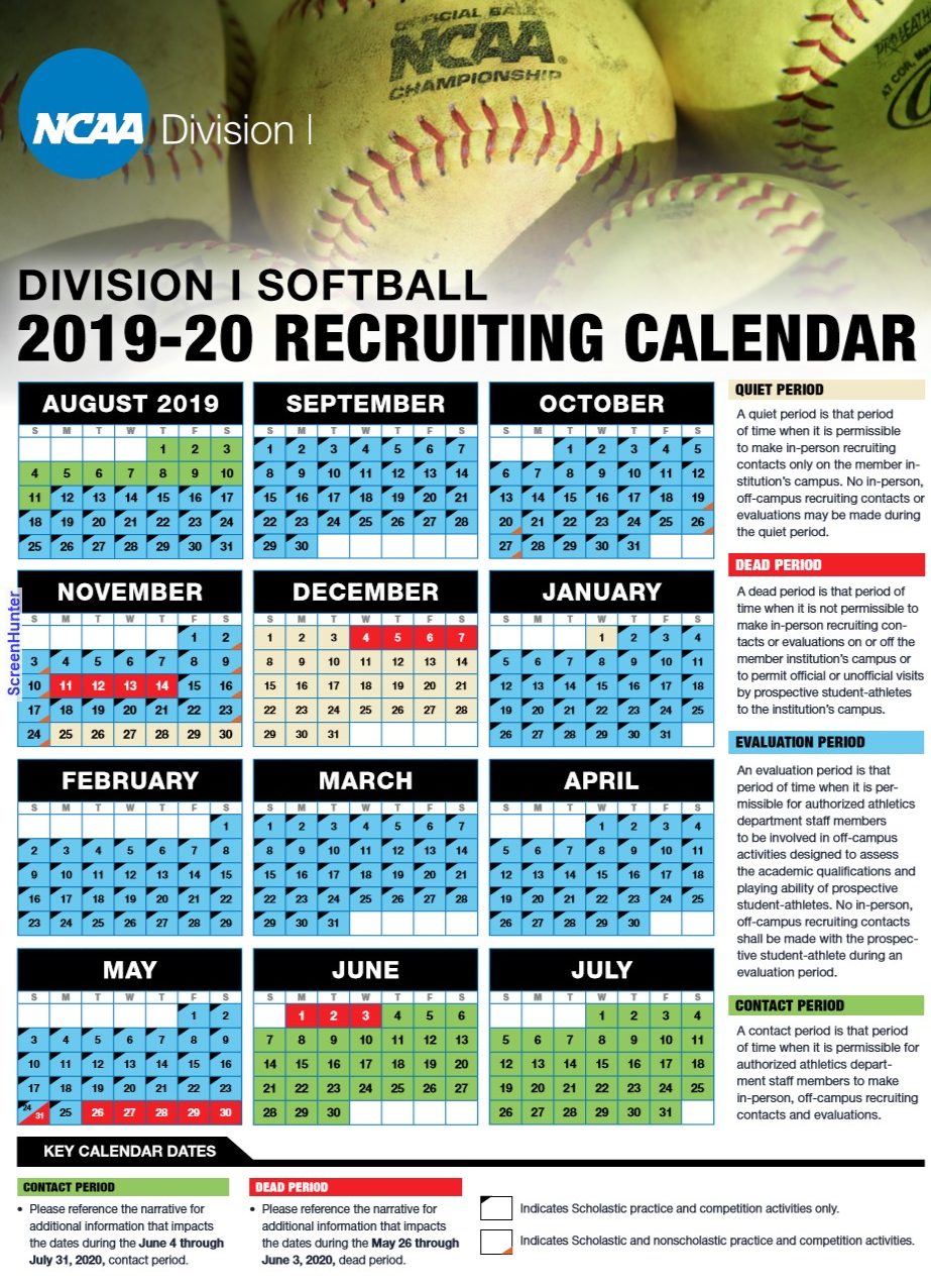Division I and II Recruiting Calendars Pittsburgh Power Softball
