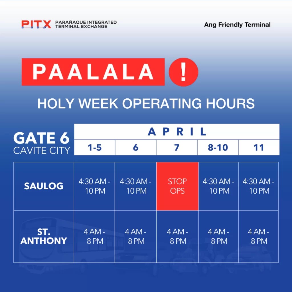 Holy Week 2023 Schedule PITX