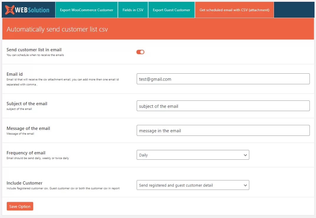 PRO Export customer list csv, WordPress users csv, Email
