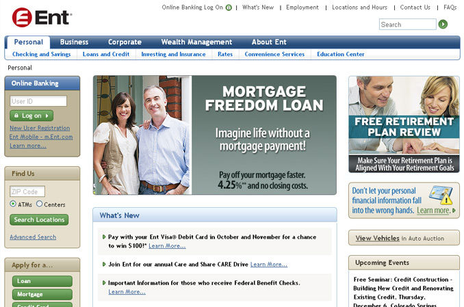 Ent Credit Union website