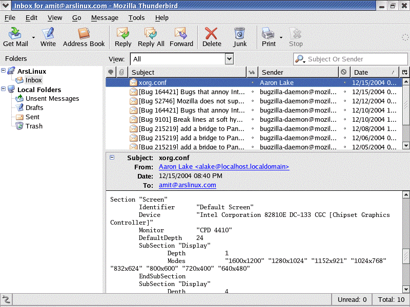 Netscape and Mozilla email clients