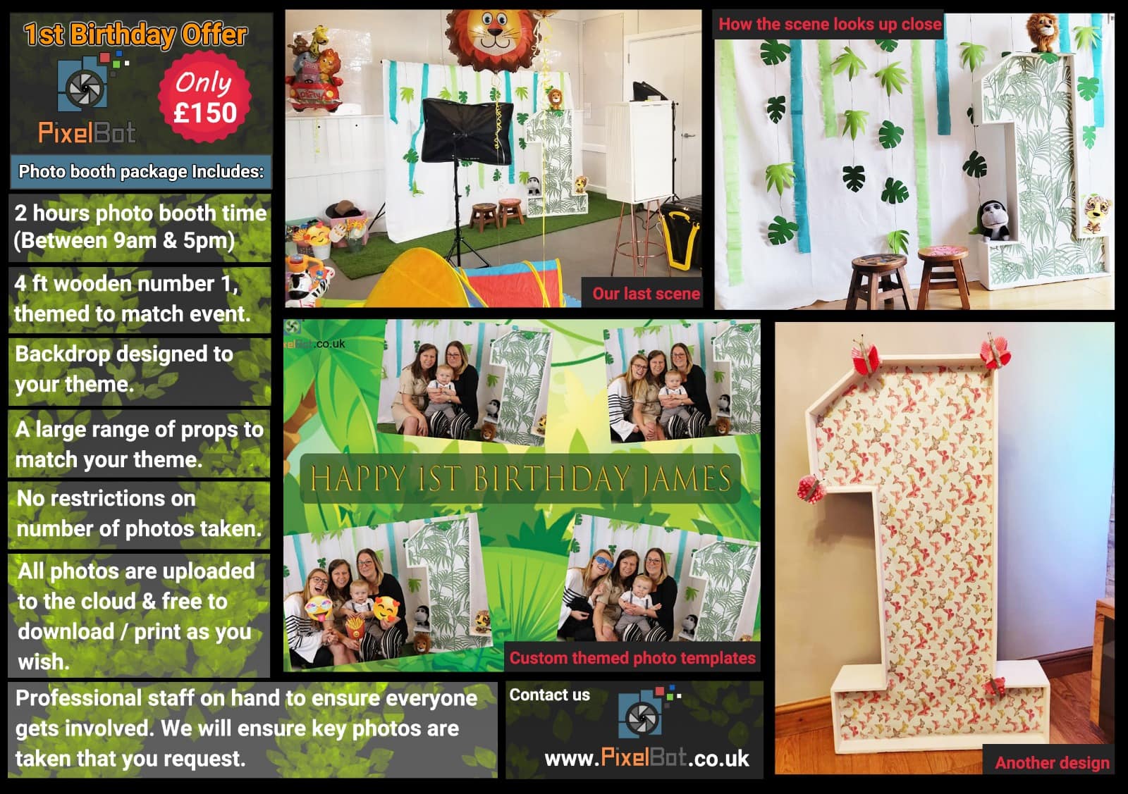 1st Birthday Photo Booth Package Deal PixelBot