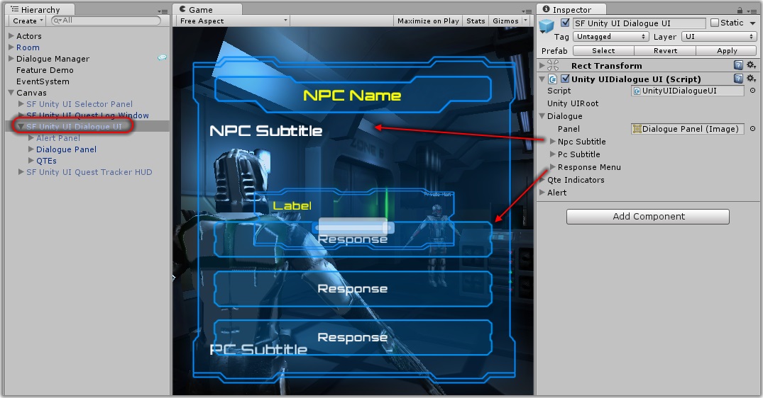 Dialogue System for Unity (LEGACY VERSION 1.x) Unity UI Dialogue UI