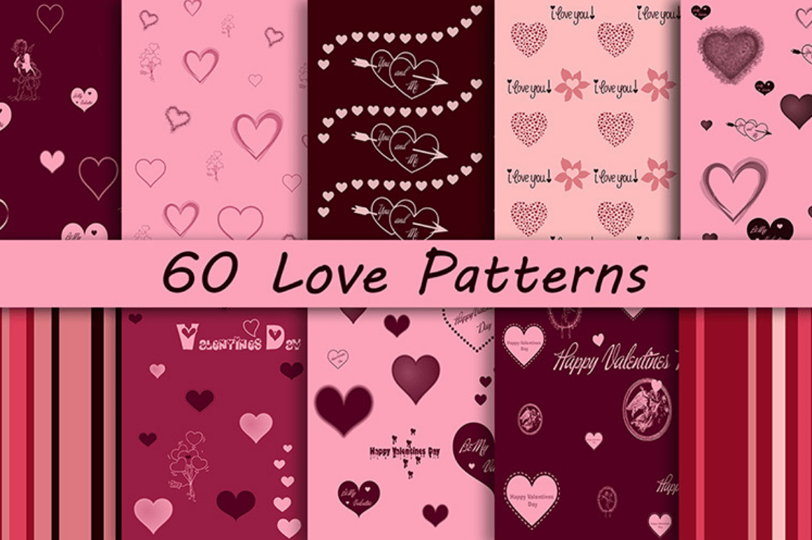 60 Love Patterns from Pixelo Download Now