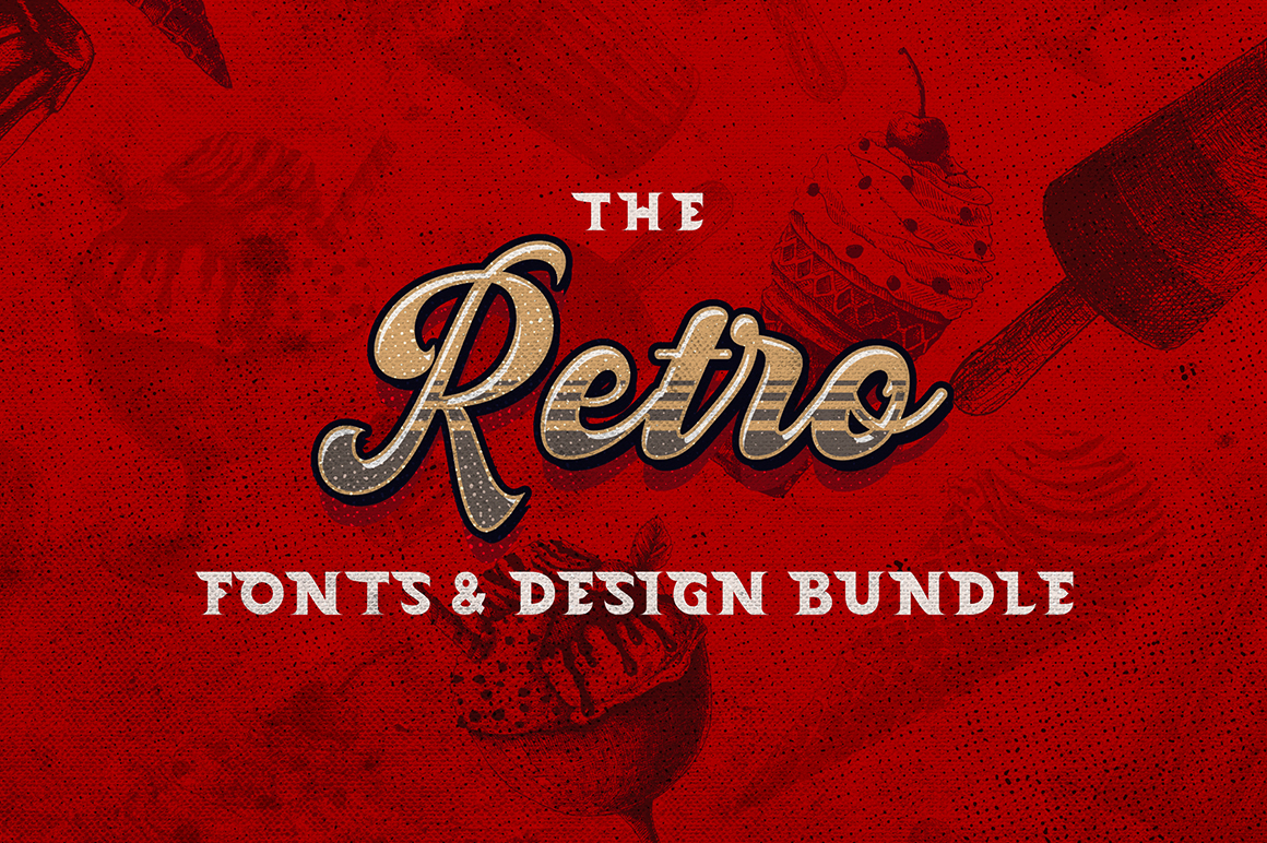 Old Fashioned Fonts Design Elements & Design Kit Pixelo