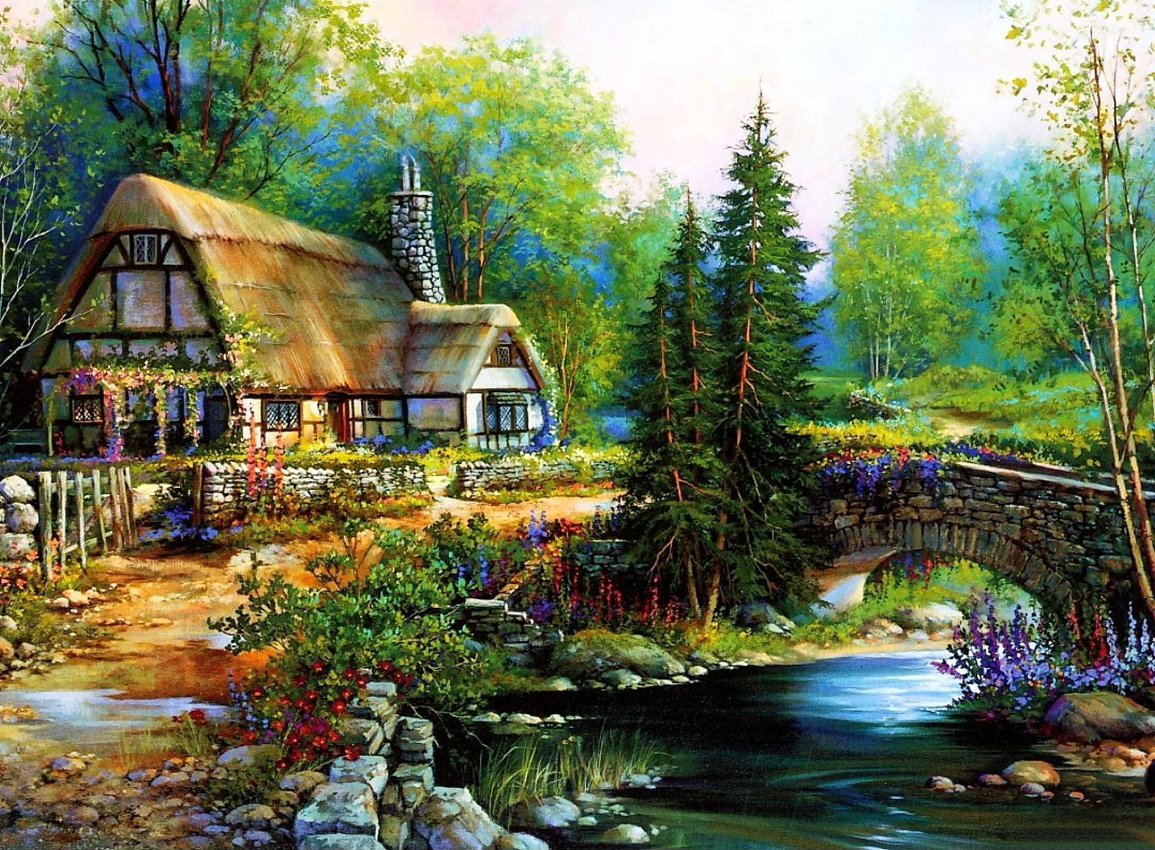 Free Download Cottage Wallpaper
