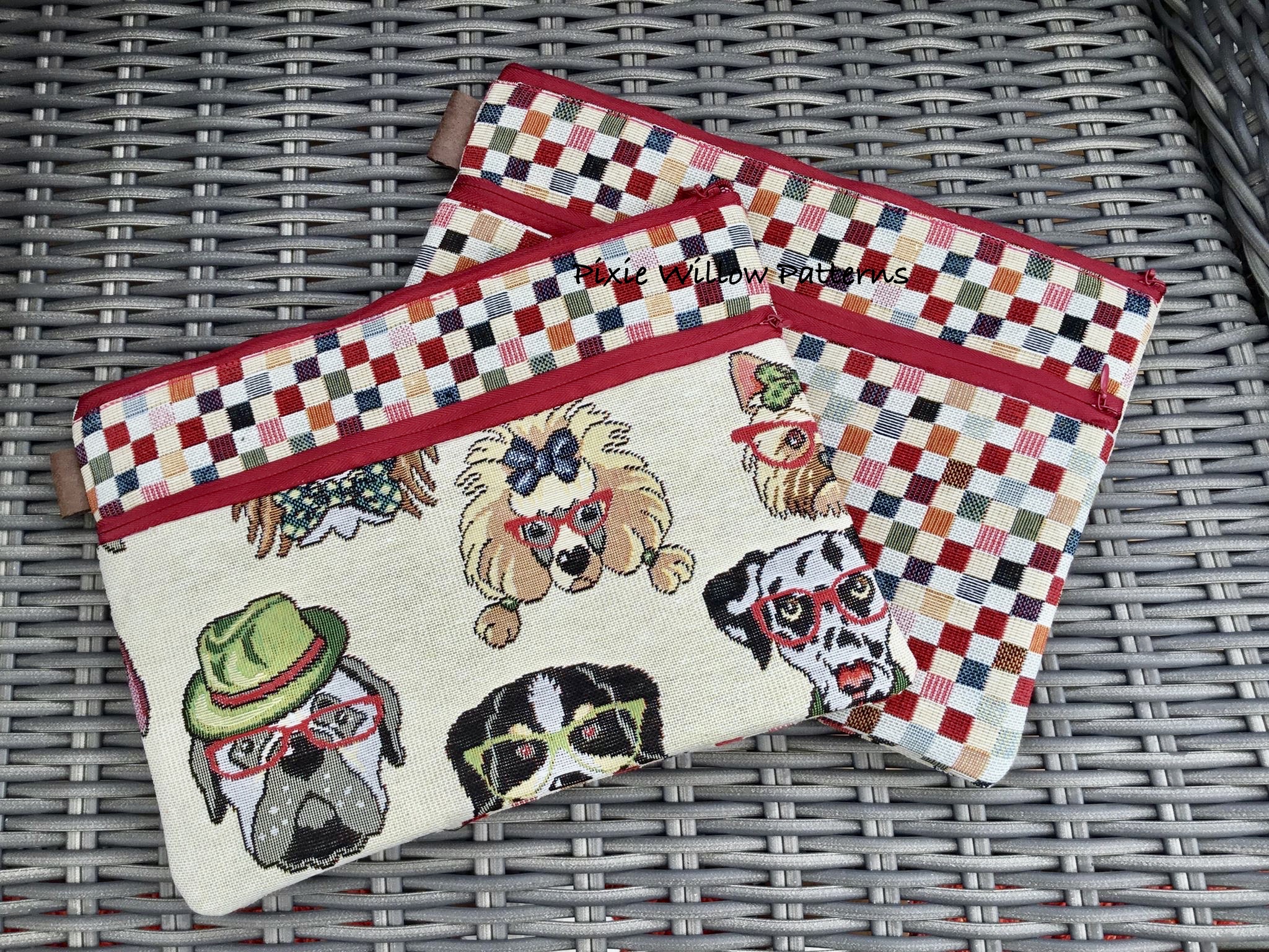 ITH Double Zipper Bag, In the hoop bag 4 Sizes Pixie Willow Patterns