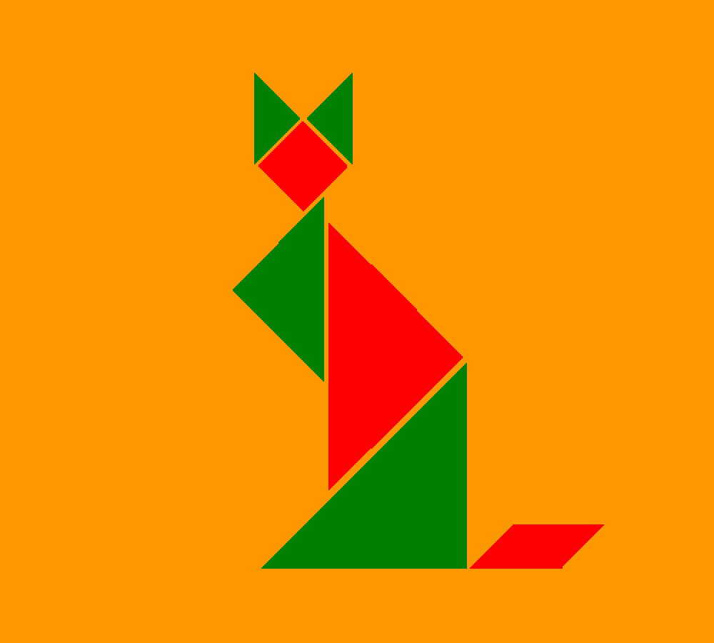 Pixilart Tangram Cat by KOMBATENT