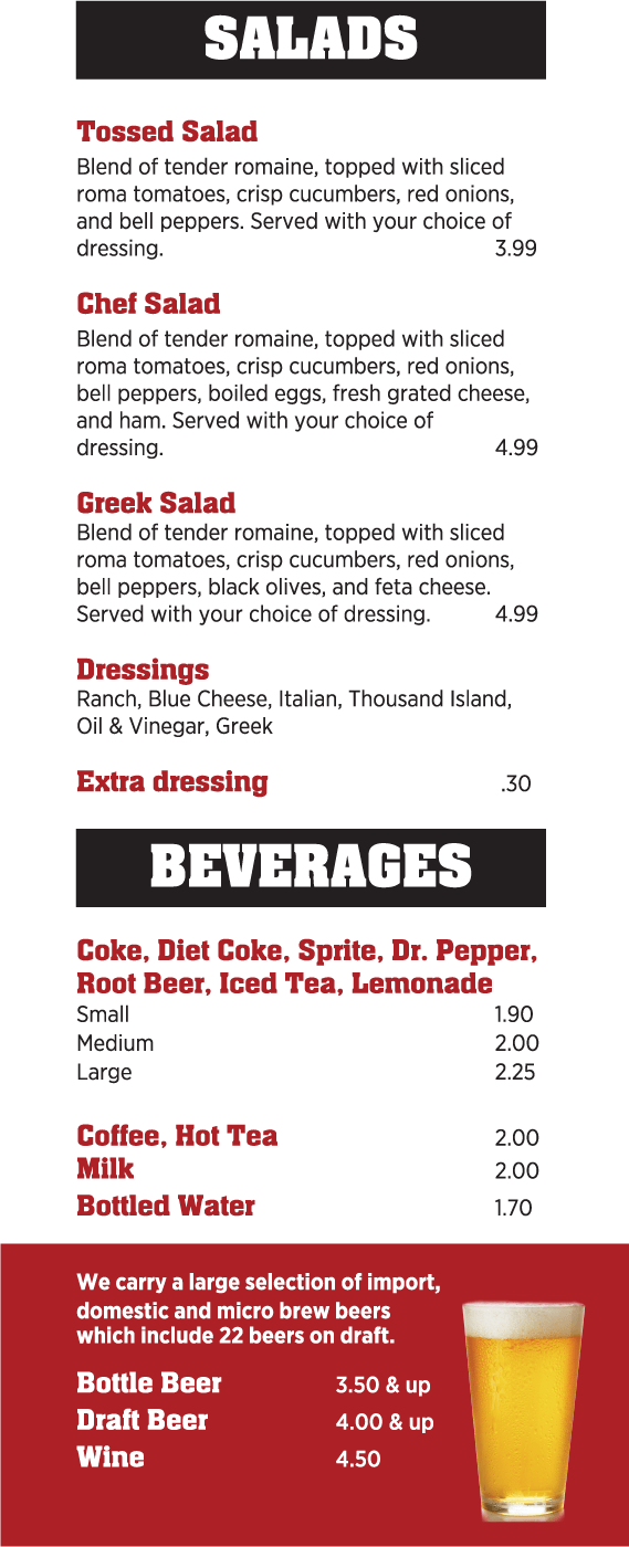 The Pizza Barn, Edgewood, NM Pizza Barn Menu