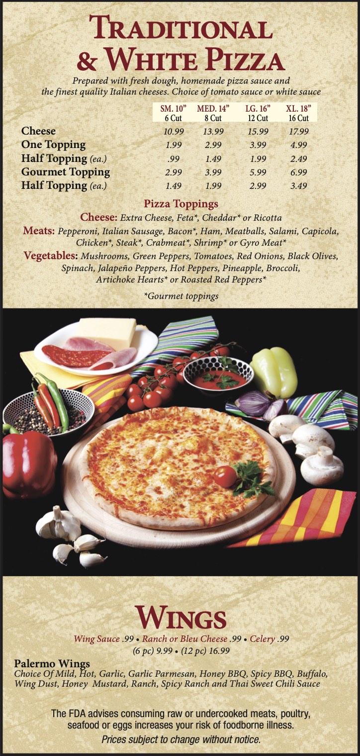 Pizza Palermo Menu