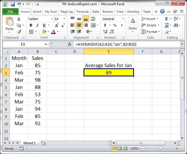 AVERAGEIF Formula PK An Excel Expert