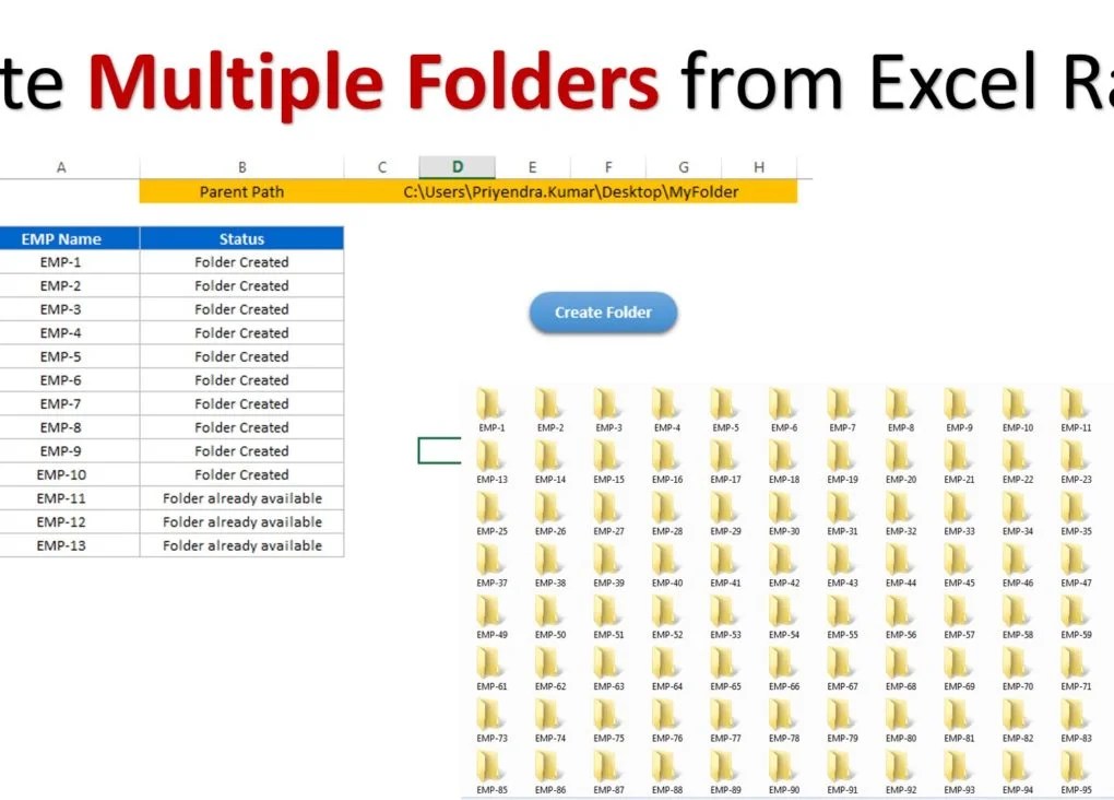 Create Multiple Folders from Excel Range PK An Excel Expert