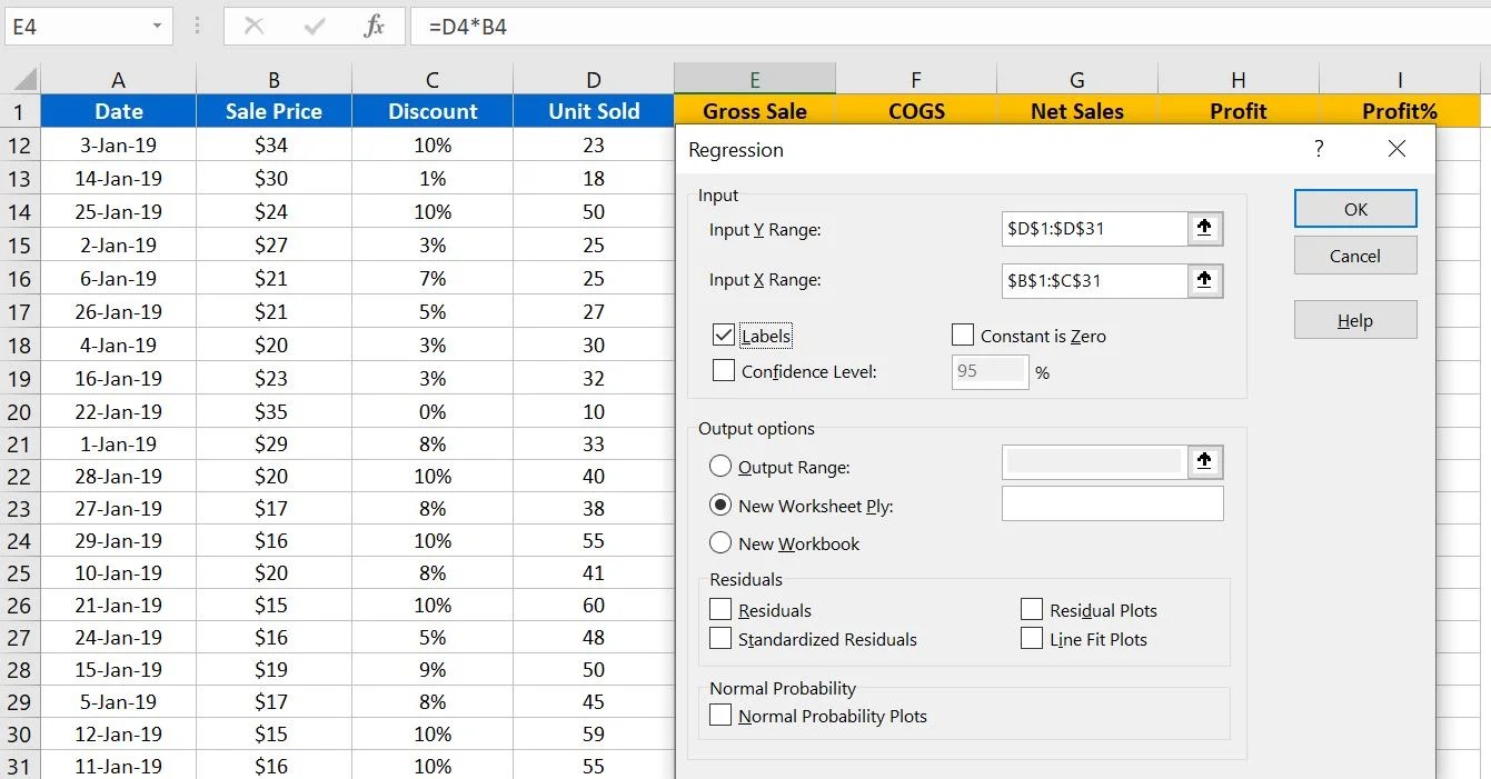 Profit Optimizer in Excel using Multiple Regression PK An Excel Expert
