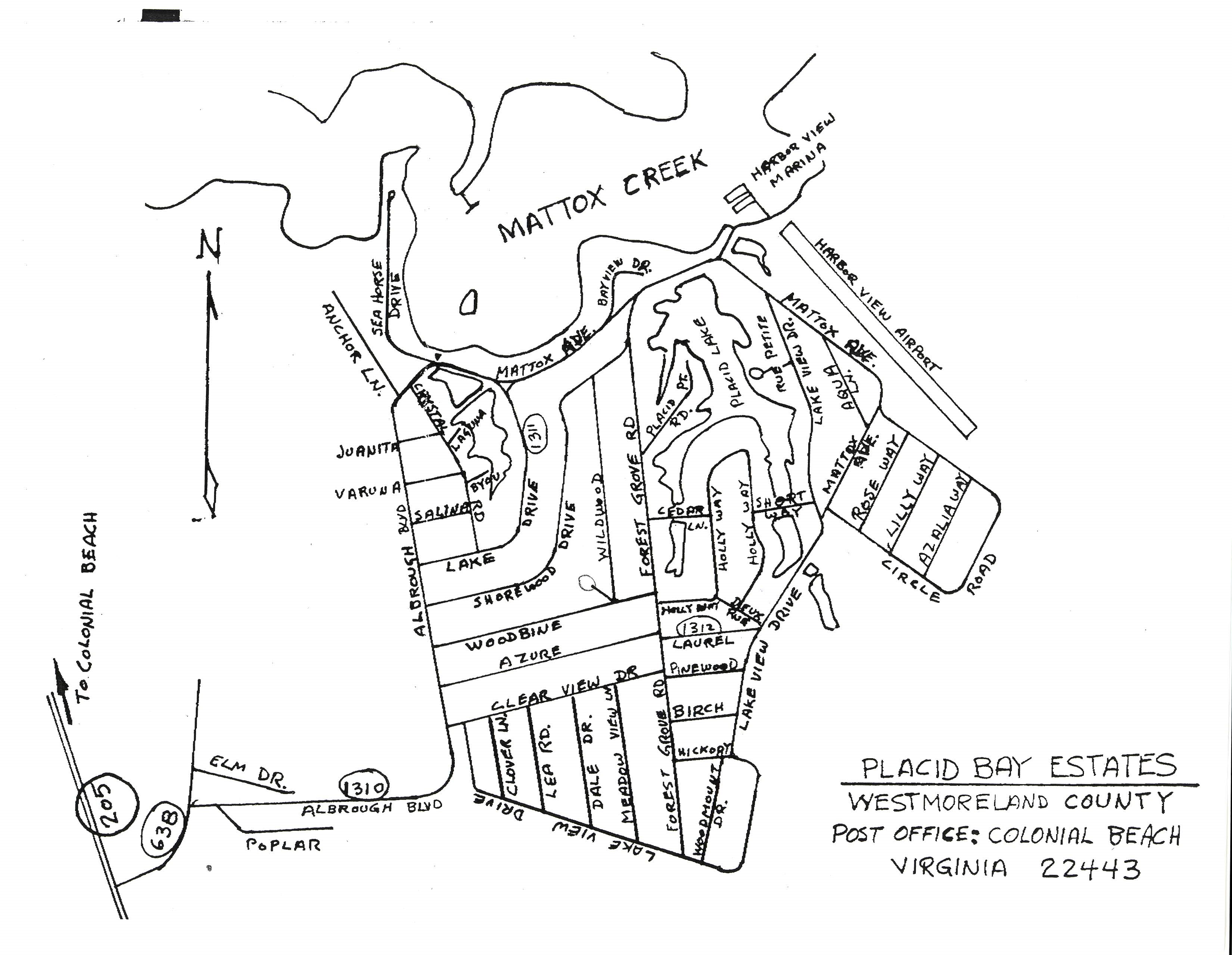 Plat Maps Placid Bay Estates, Westmoreland County, Virginia