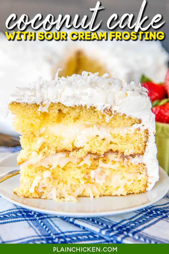 Coconut Cake with Sour Cream Frosting Plain Chicken