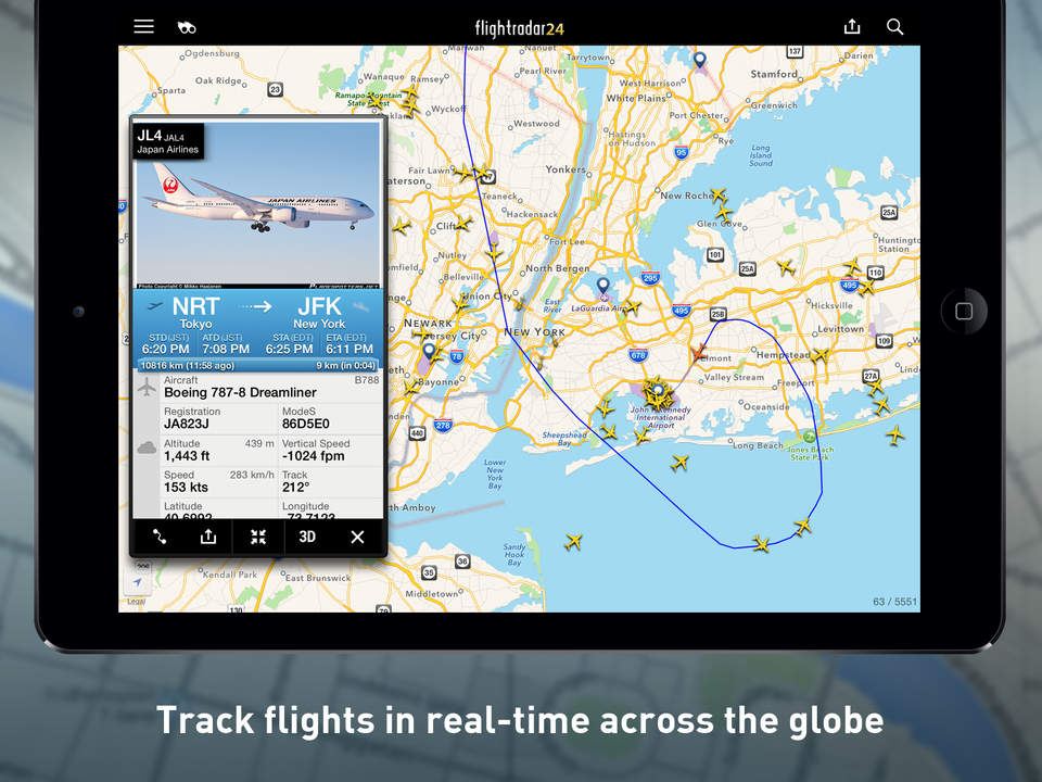 FlightRadar 24 PRO for iPhone and iPad devices PlaneMapper
