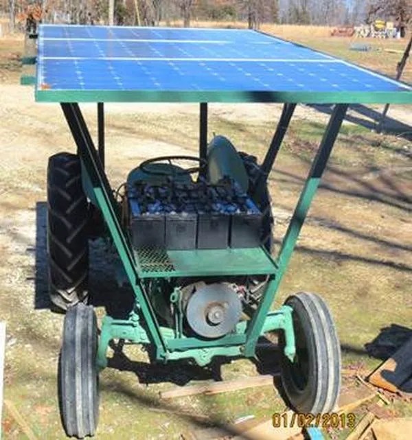 Man builds a solar powered tractor at home Custodian