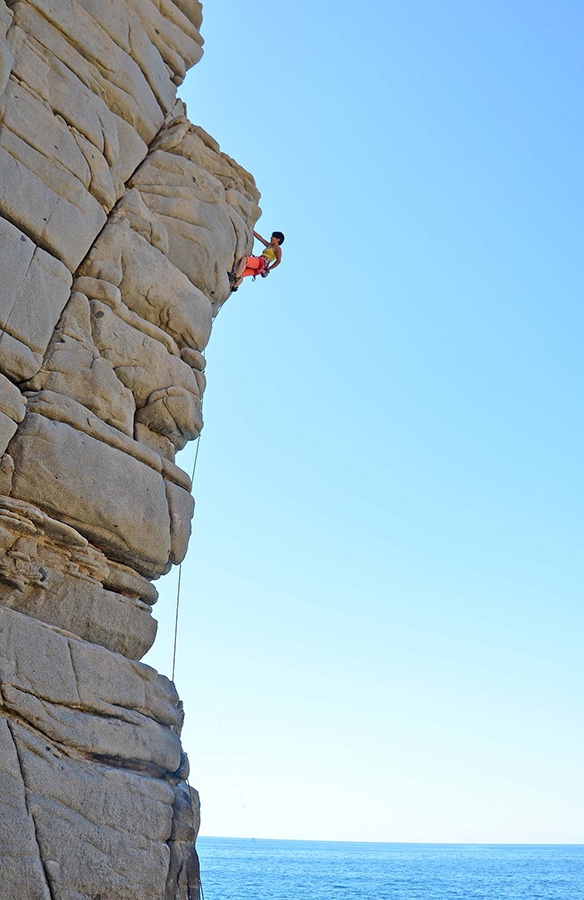 Capo Pecora, Sardinia, Trad day at Capo Pecora in Sardinia Valentina Melis climbing Mucchietto