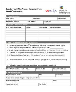 Superior Health Plan Radiology Prior Authorization Form | Jais Way
