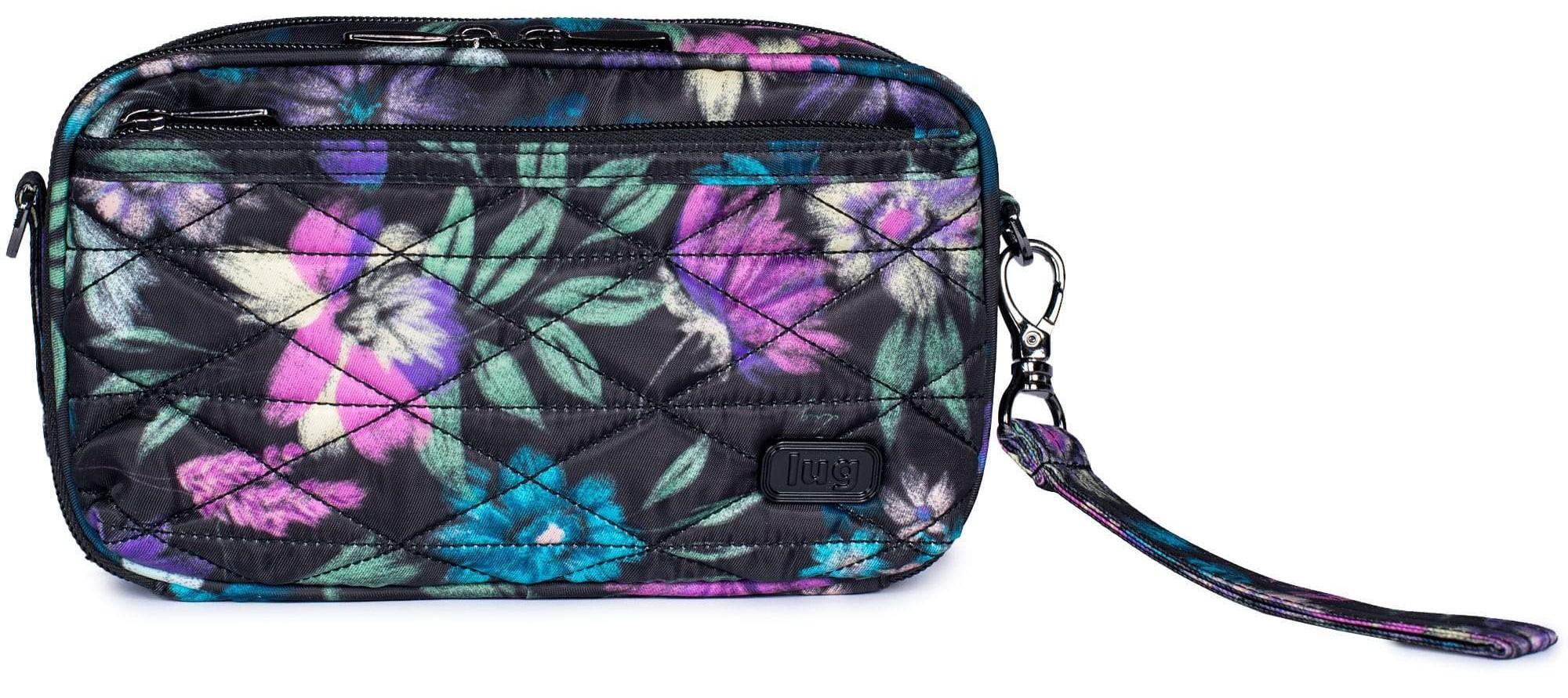LUG Roundabout Crossbody, Wristlet, Wallet Bloom Black