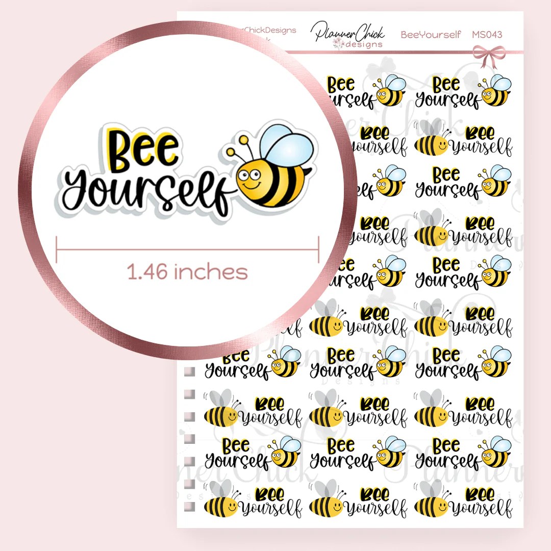 Bee Yourself Quote Planner Stickers PlannerChickDesigns