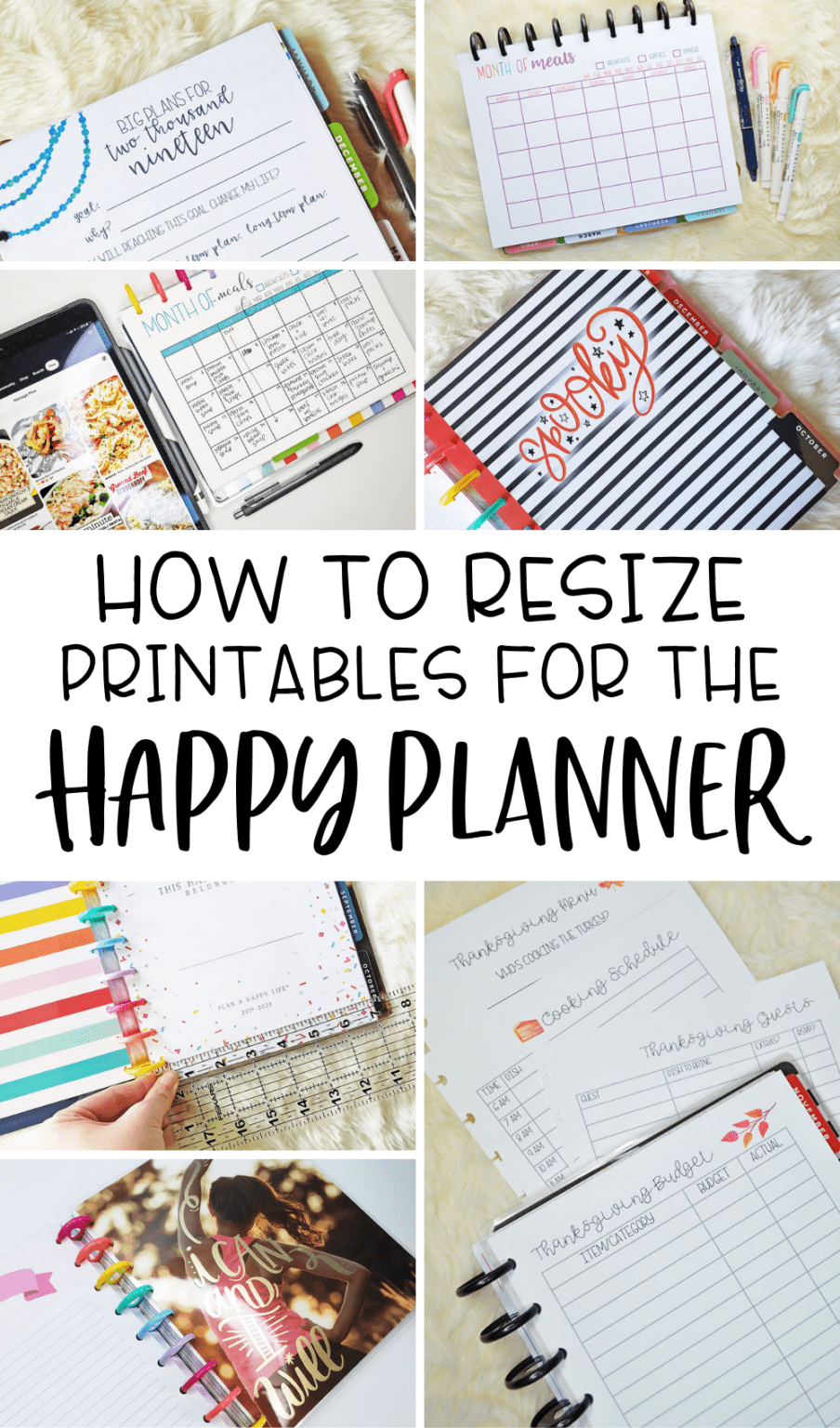 Resize Printables for the Classic Happy Planner Planning Inspired