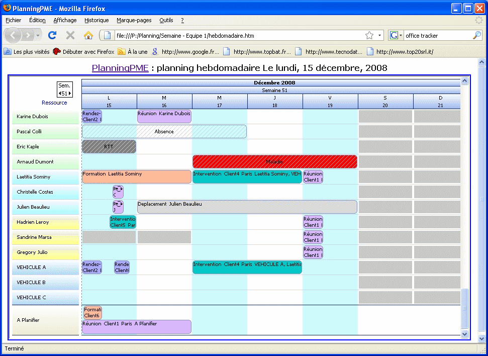 Logiciel de gestion de planning PlanningPME