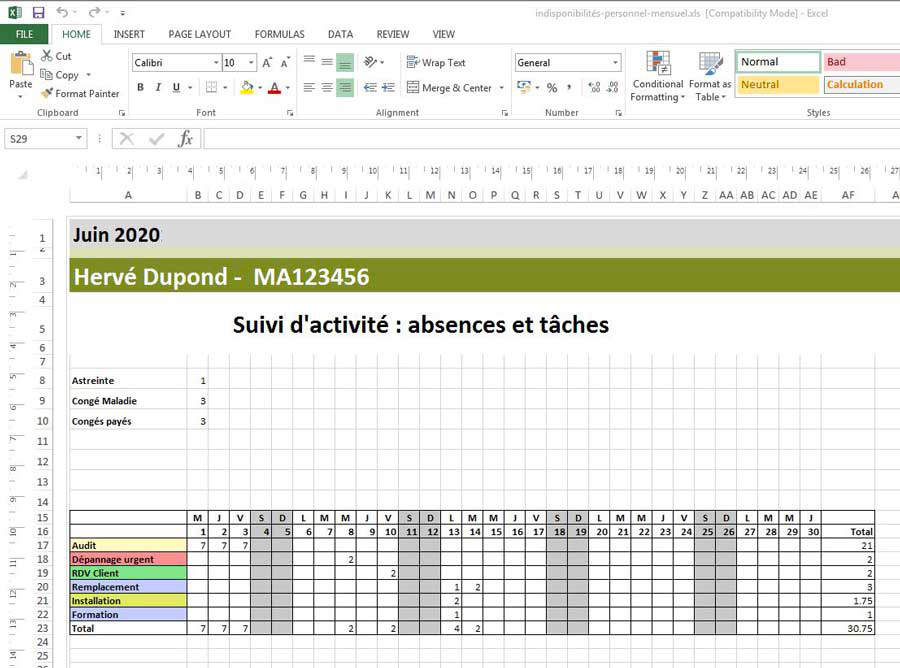 Modèles de planning Excel à télécharger gratuitement