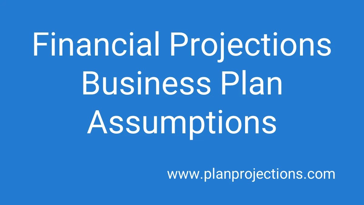 Business Plan Assumptions Plan Projections