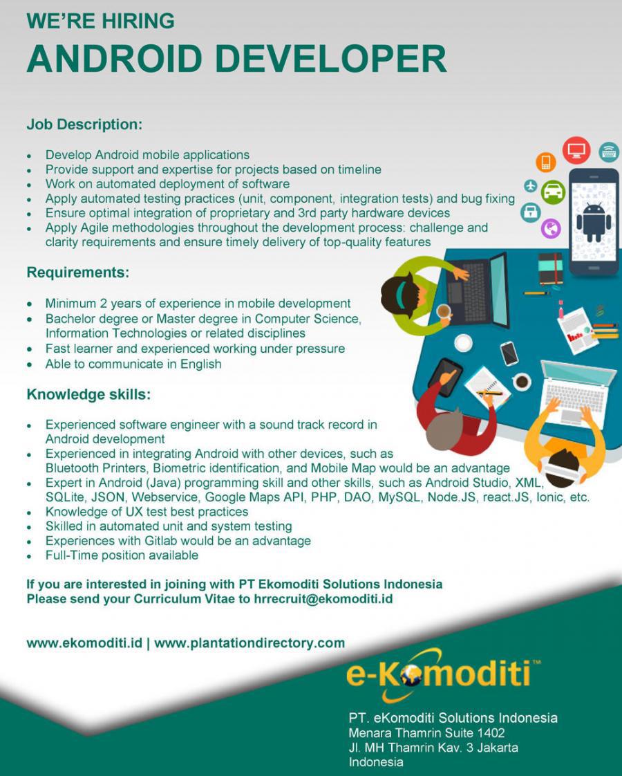Android Developer in Palm Oil Plantation