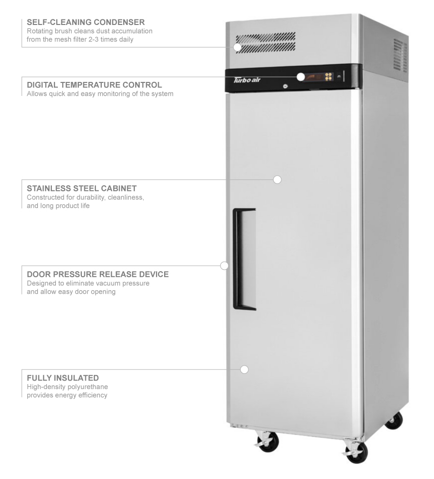 Turbo Air M3R191N M3 Series 25" Solid Door Stainless Steel ReachIn