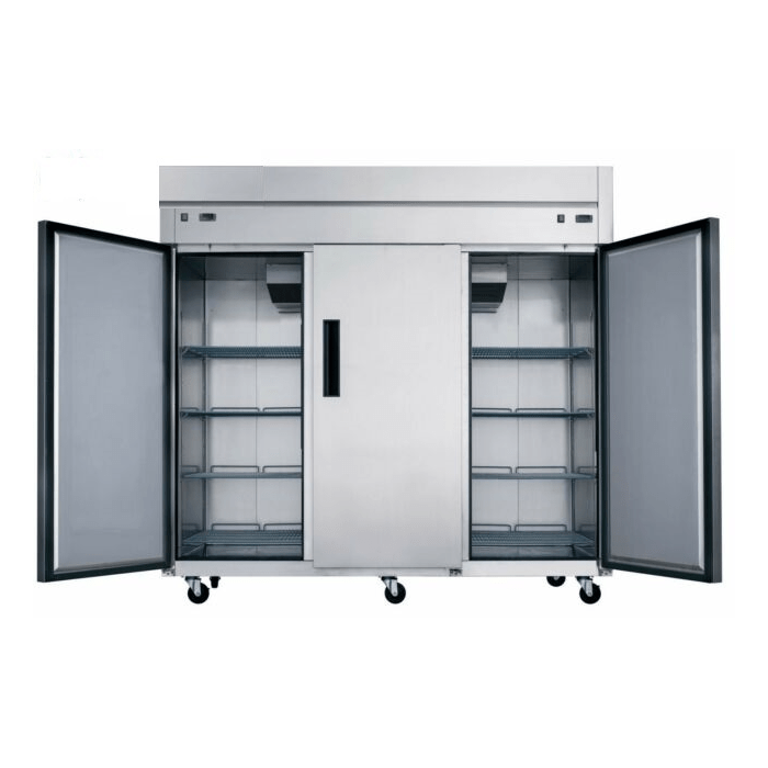 Dukers D83ARF Top Mount 3Door Commercial ReachIn Refrigerator Freezer