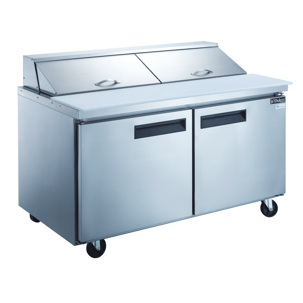 DSP6016S2 Dukers 2Door Commercial Food Prep Table Refrigerator in