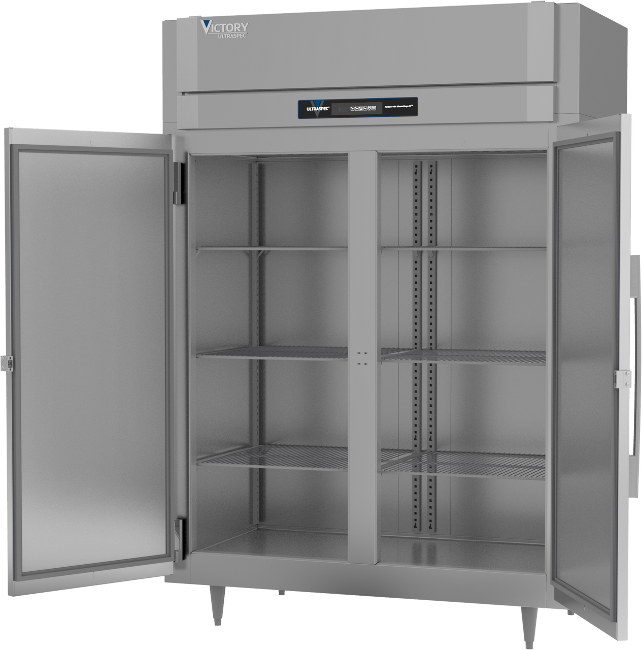 Victory Refrigeration FS2DS1EWHC 58.38'' 49.02 cu. ft. Top Mounted 2 Section Solid Door