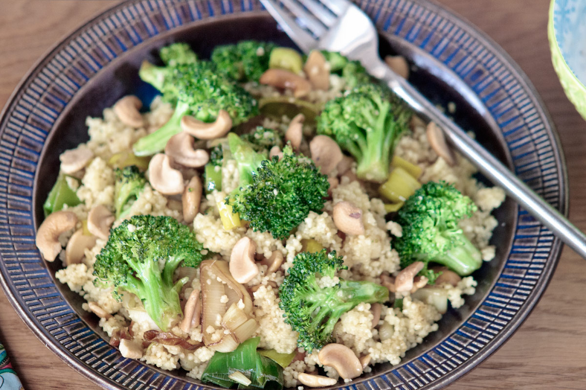 Warm couscous salad with garliclime dressing Planticize