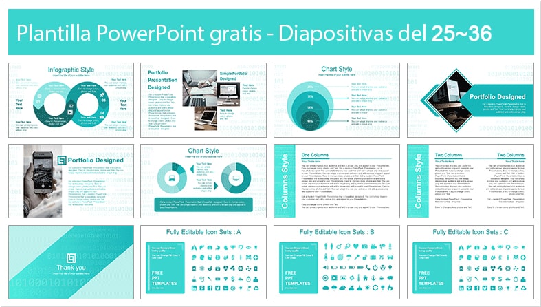 Plantilla Power Point de códigos binarios Plantillas Power Point gratis