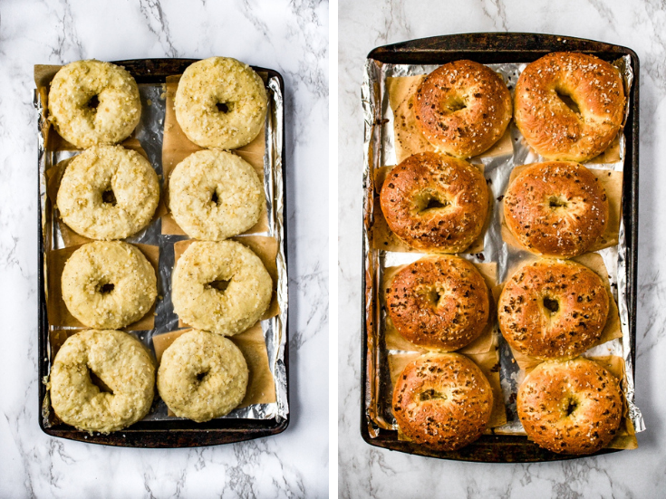 Homemade Vegan Onion Bagels eggfree recipe + step by step photos