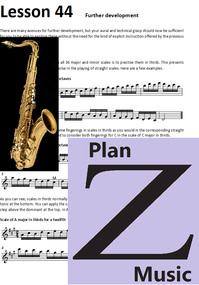 Learn Your Scales and Arpeggios for Saxophone Plan Z Music