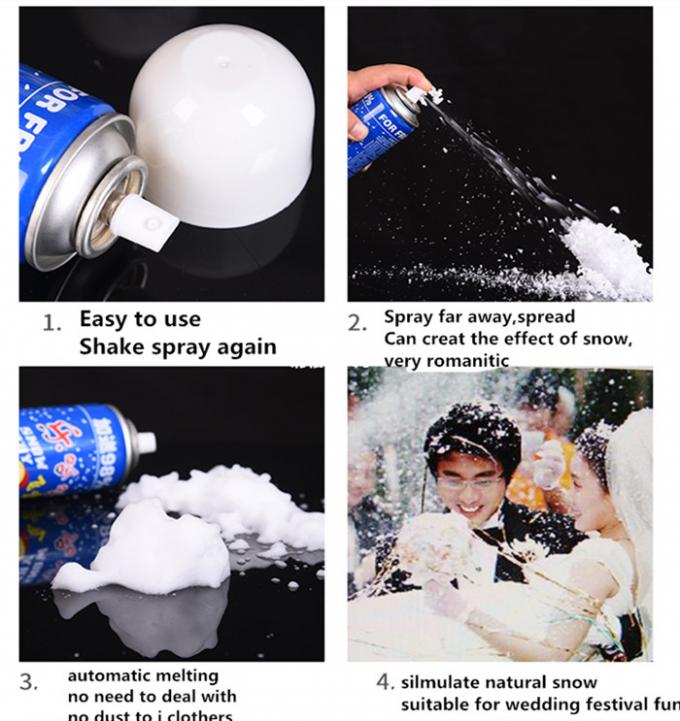 Decorative CMYK Customized Fake Snow Spray Can Dia 52mm Aluminum