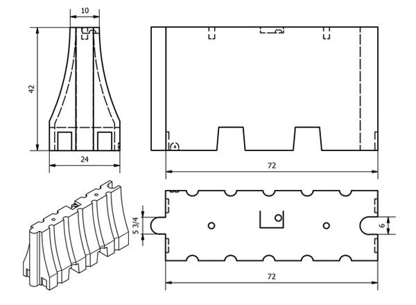 72 in x 42 in Waterfilled Barrier Plastic Jersey Barriers