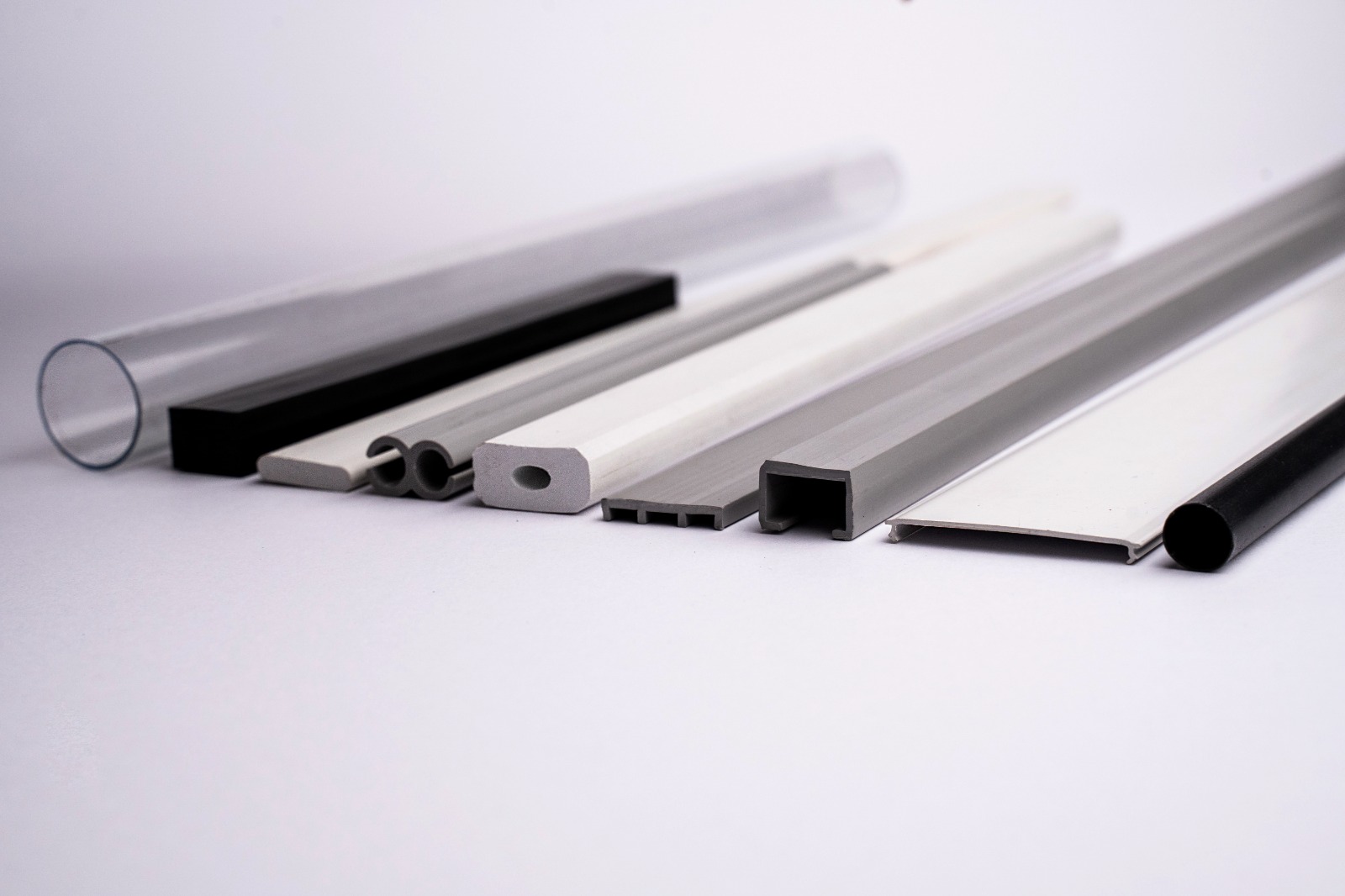 Rigid plastic extrusions, PVC, polyethylene, PP, ABS Plasticol