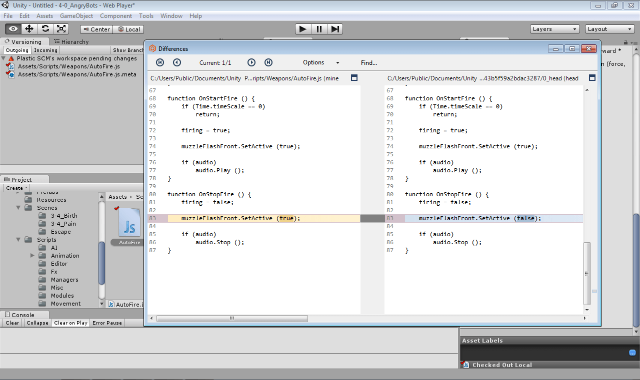 Unity plugin Plastic SCM version control