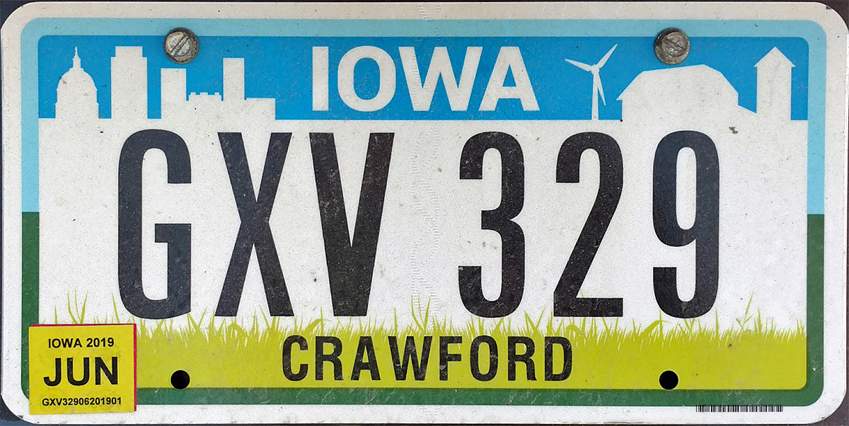 Iowa August 2023 Registration Sticker Color Iowa 2 Y2K