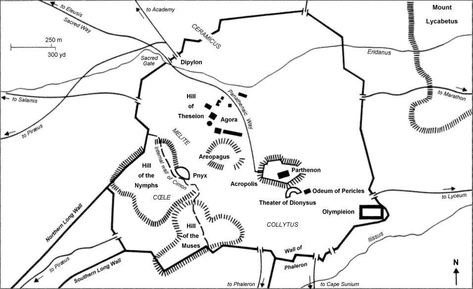 Map of Athens "intra muros"