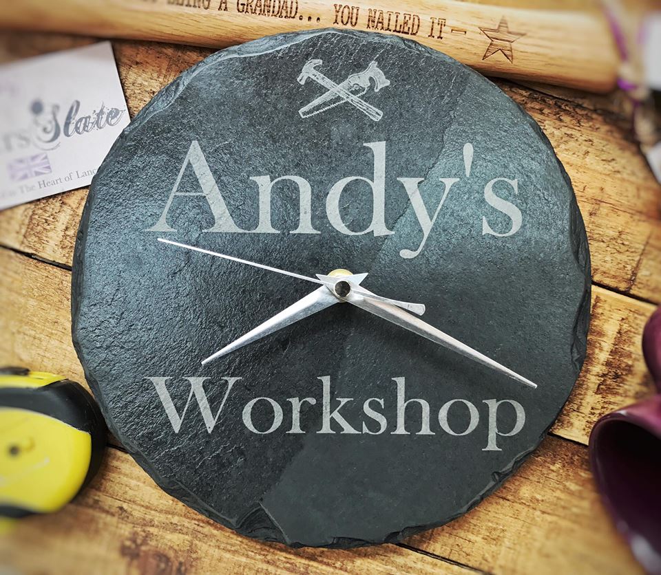 Personalised Slate Clock 22cm Platters Slate