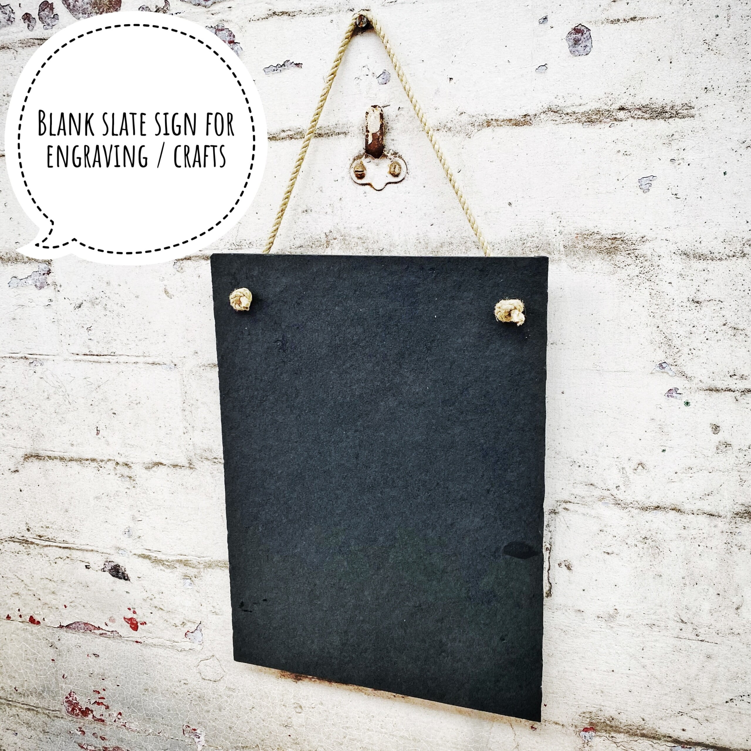 Blank Slate Hanging Sign / Large Menu Board With Rope 35x25cm