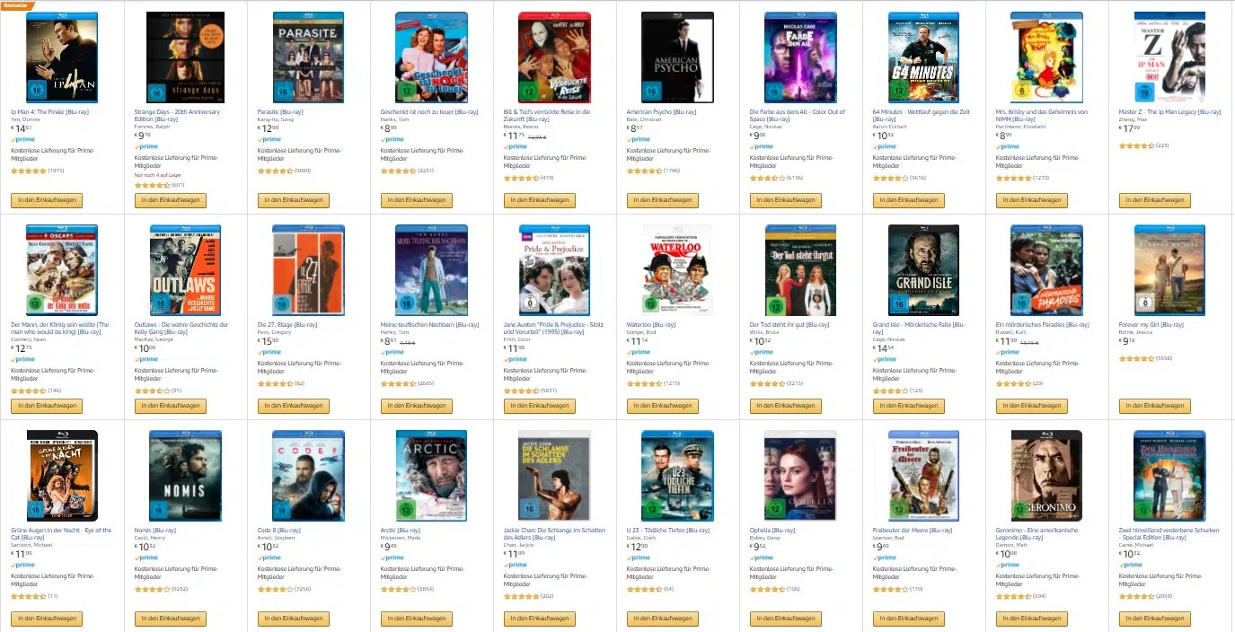 Amazon Drei Blurays für zusammen 18 Euro und Star WarsAngebot
